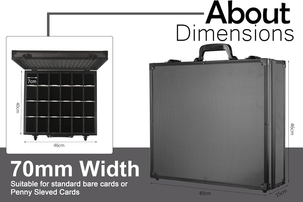 D DACCKIT Trading Card Storage Box with Dividers，Baseball Card Storage Box Holds 6000+ Trading Cards