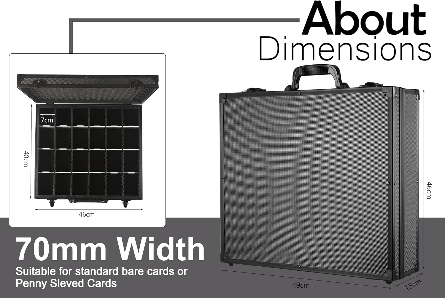 D DACCKIT Trading Card Storage Box with Dividers，Baseball Card Storage Box Holds 6000+ Trading Cards