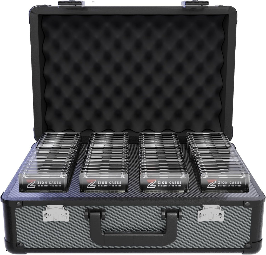 Zion Cases Slab Case XL Color Rush Graded Card Case; The Original Slab Case for Graded Cards; Fits PSA, BGS, HGA, and CSG Graded Trading Card Slabs; Ideal Travel Storage Solution; (Carbon Fiber)