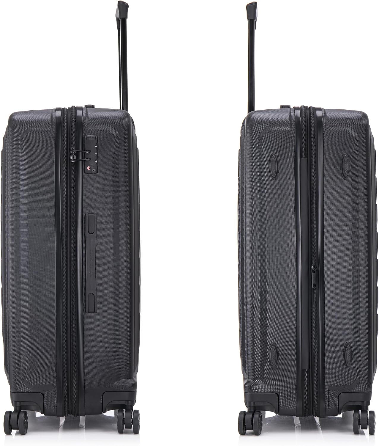 US ARMY Fox Pro 3 Pcs Set Expandable Suitcase with TSA Lock | 20, 24, 28 inch Lightweight Hardshell Luggage with Spinner Wheels, Chevron Icon, Gel Handle, Retractable Trolley, Side Studs | Black