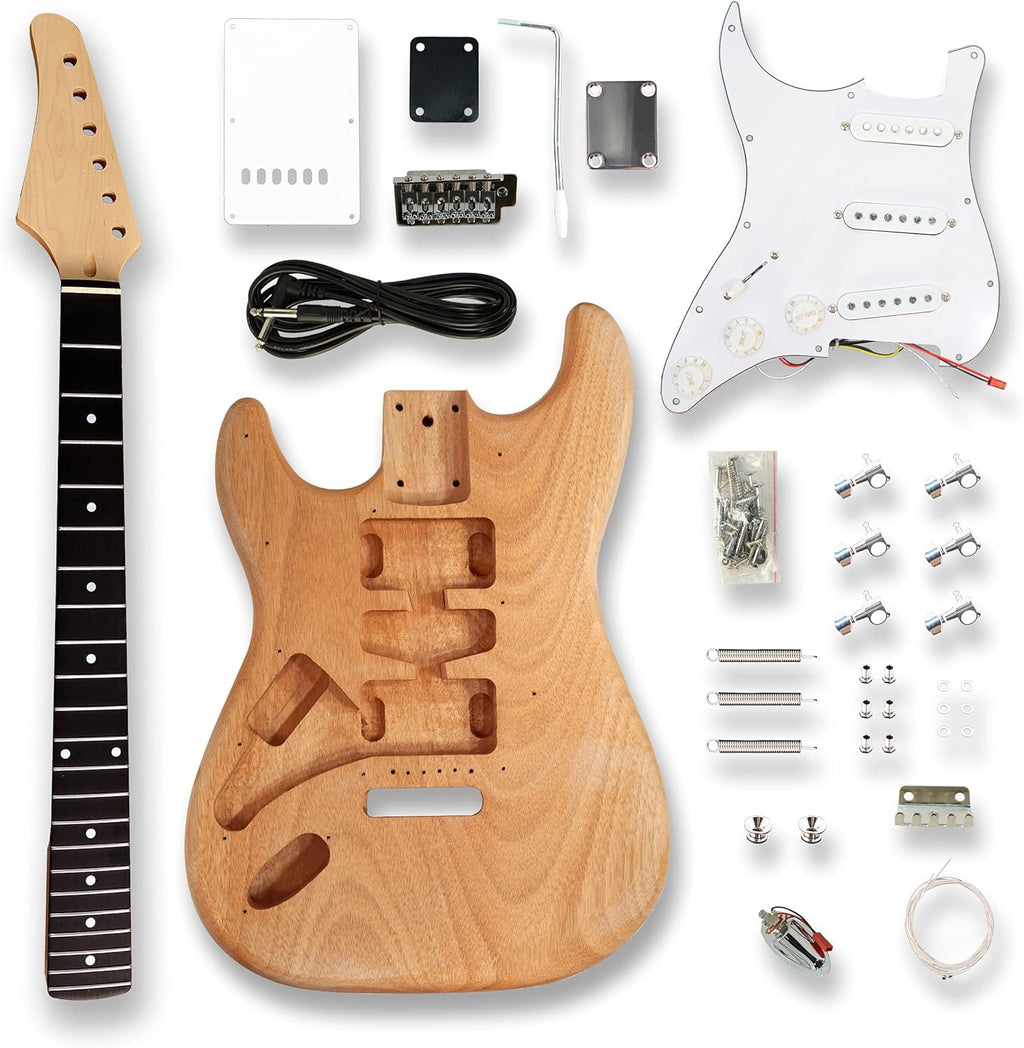 DIY Left-handed Electric Guitar Kits, okoume Body,