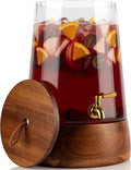 FOODLE Extra Large Glass Drink Dispenser with Spigot - Glass Beverage Dispenser with Stand - Perfect for Parties & Catering - Pitcher for Lemonade, Water, Sangria & Juice - Leakproof Spout - 3 Gallon
