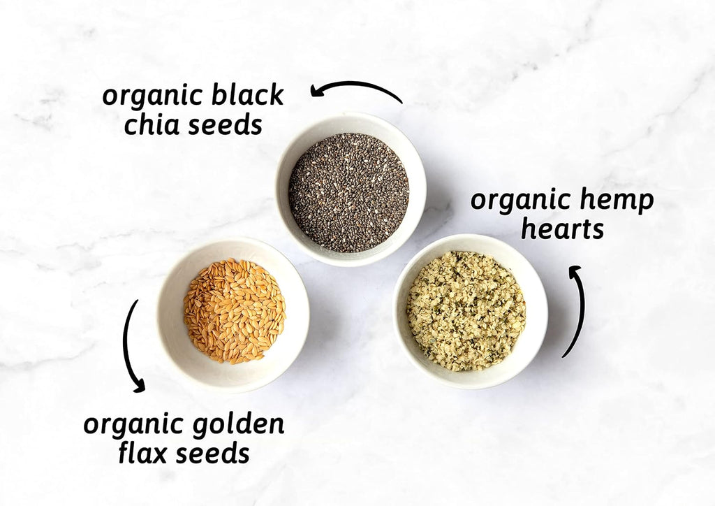 Food to Live Organic Chia, Flax, and Hemp Seeds Mix, 20 Pounds – A Non-GMO Blend of Hemp Hearts, Whole Black Chia and Golden Flax Seeds, Vegan, Kosher, Bulk. Great for Smoothies, Shakes and Salads