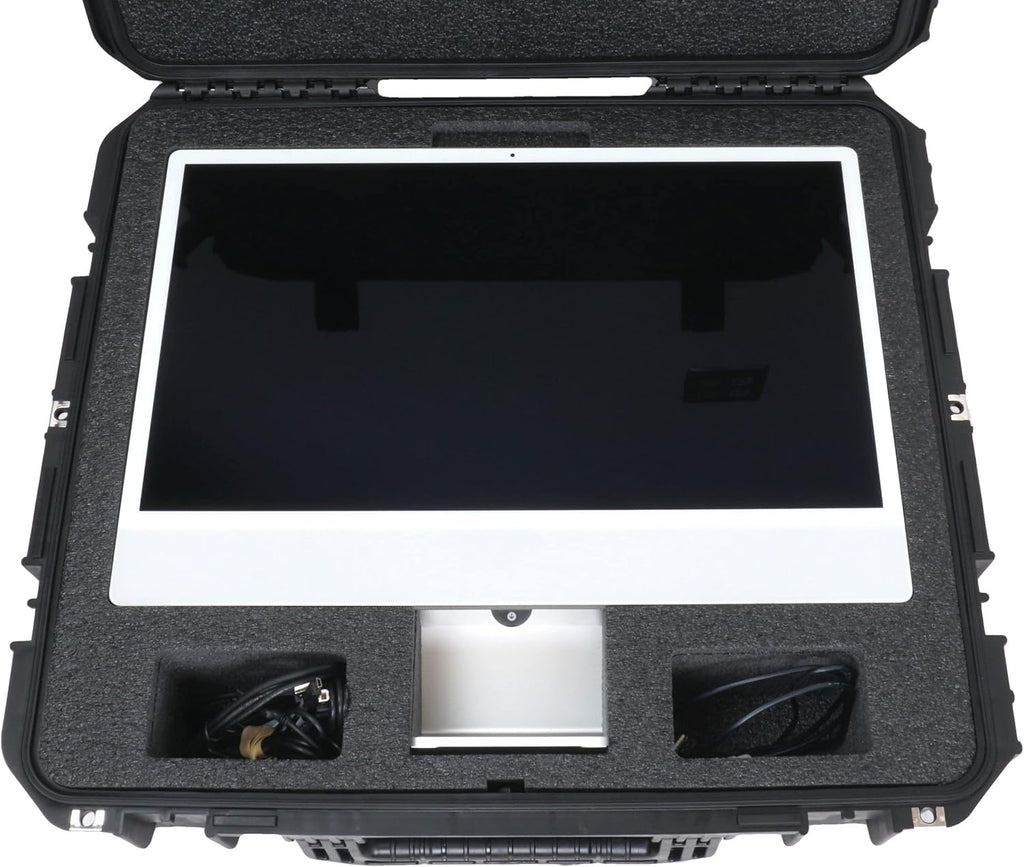 Case Club Case fits 24' iMac. Heavy Duty, Airline Approved, Shippable - Also Fits Keyboard & Accessories - Compact, Rolling, Lockable, Waterproof, Hard Case