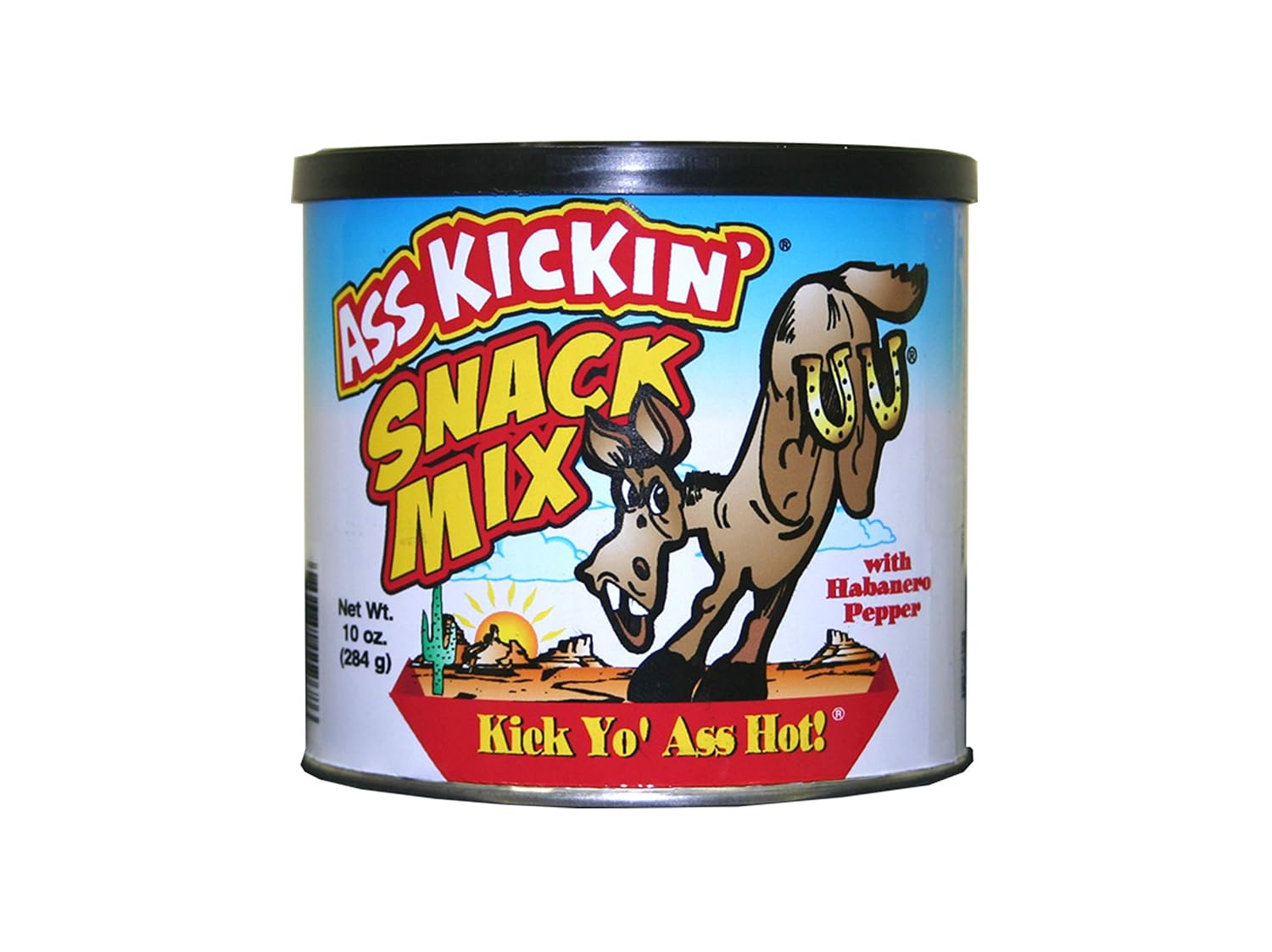 ASS KICKIN' Habanero Pepper Spicy Hot Peanut Snack Mix – 10 oz - 12 Pack - Hot Peanuts, Cashews, Rice Crackers, Sesame Sticks and Pretzels - Ultimate Spicy Gourmet Gift Peanuts - Try if you dare!