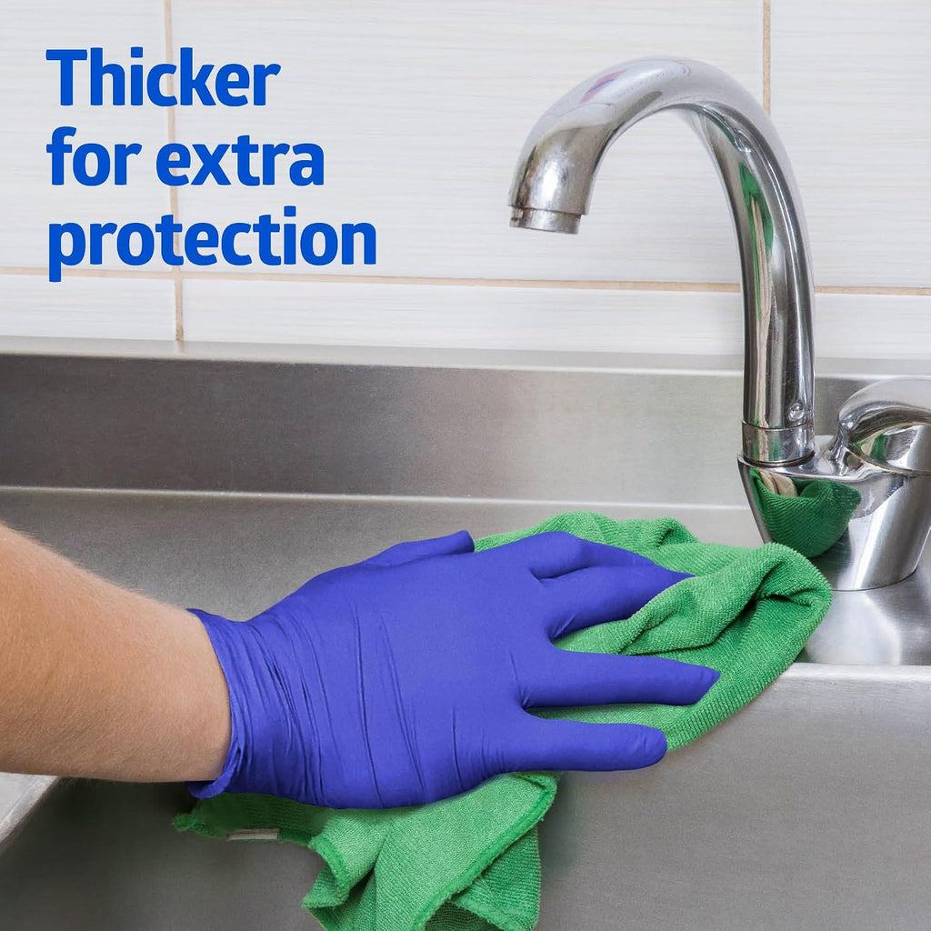 Medline VS311L VersaShield Nitrile Exam Glove, Extra Thick 5.5 mil, Disposable, Powder-Free, Cobalt Blue, Large, Pack of 1000