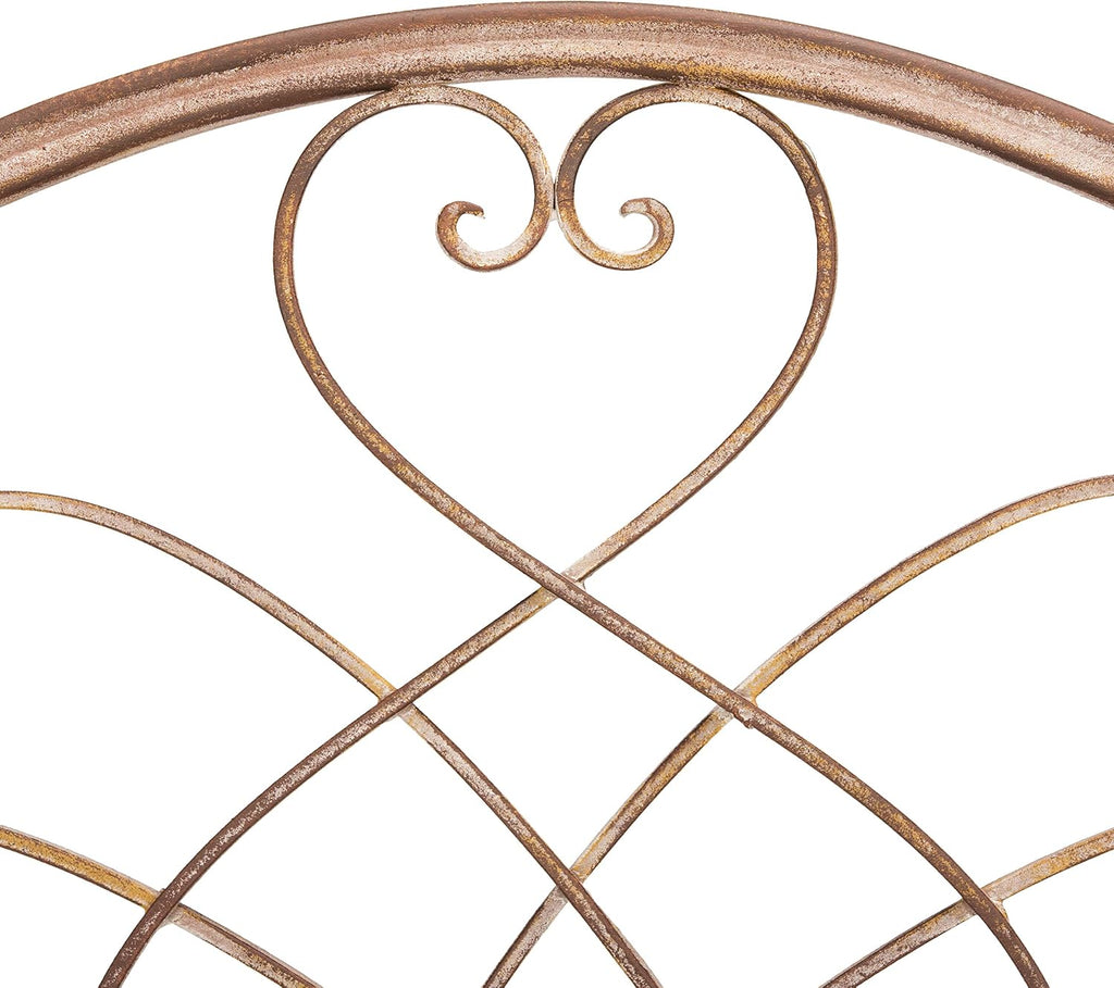 SAFAVIEH Outdoor - Amaris 4-Tier Bakers Rack - Rusty Orange Iron Metal - Vintage Victorian Scrollwork - Ideal for Patio, Deck, Porch, Sunroom, 14.5' W x 25' D x 63' H (PAT5014A)