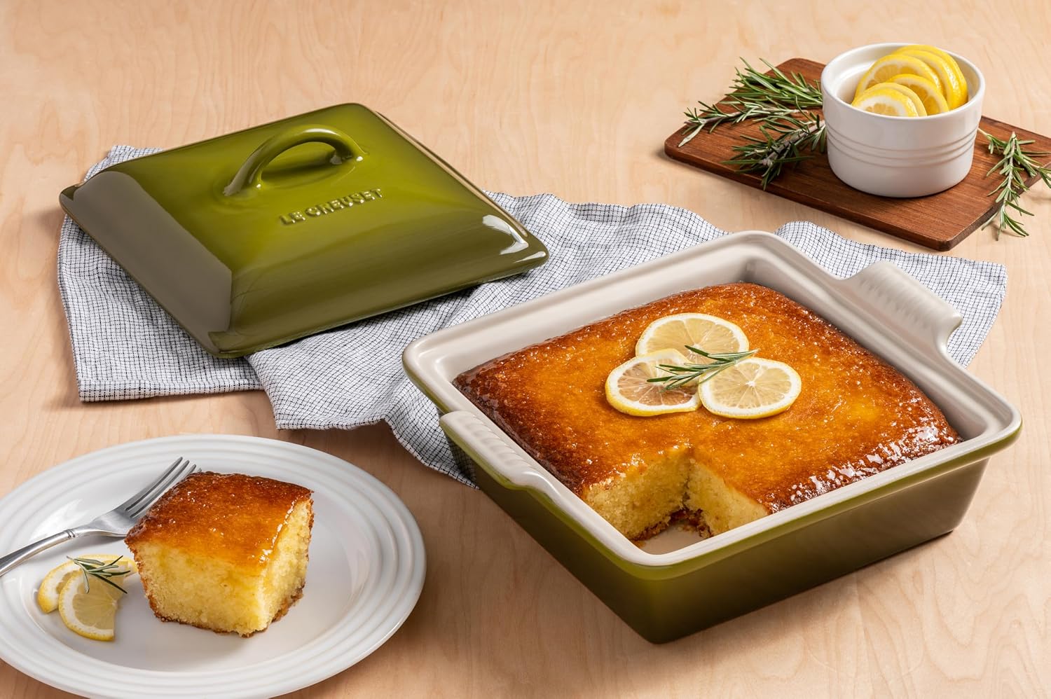 Le Creuset Stoneware Heritage Shallow Square Casserole, 2qt. (9'), Cerise