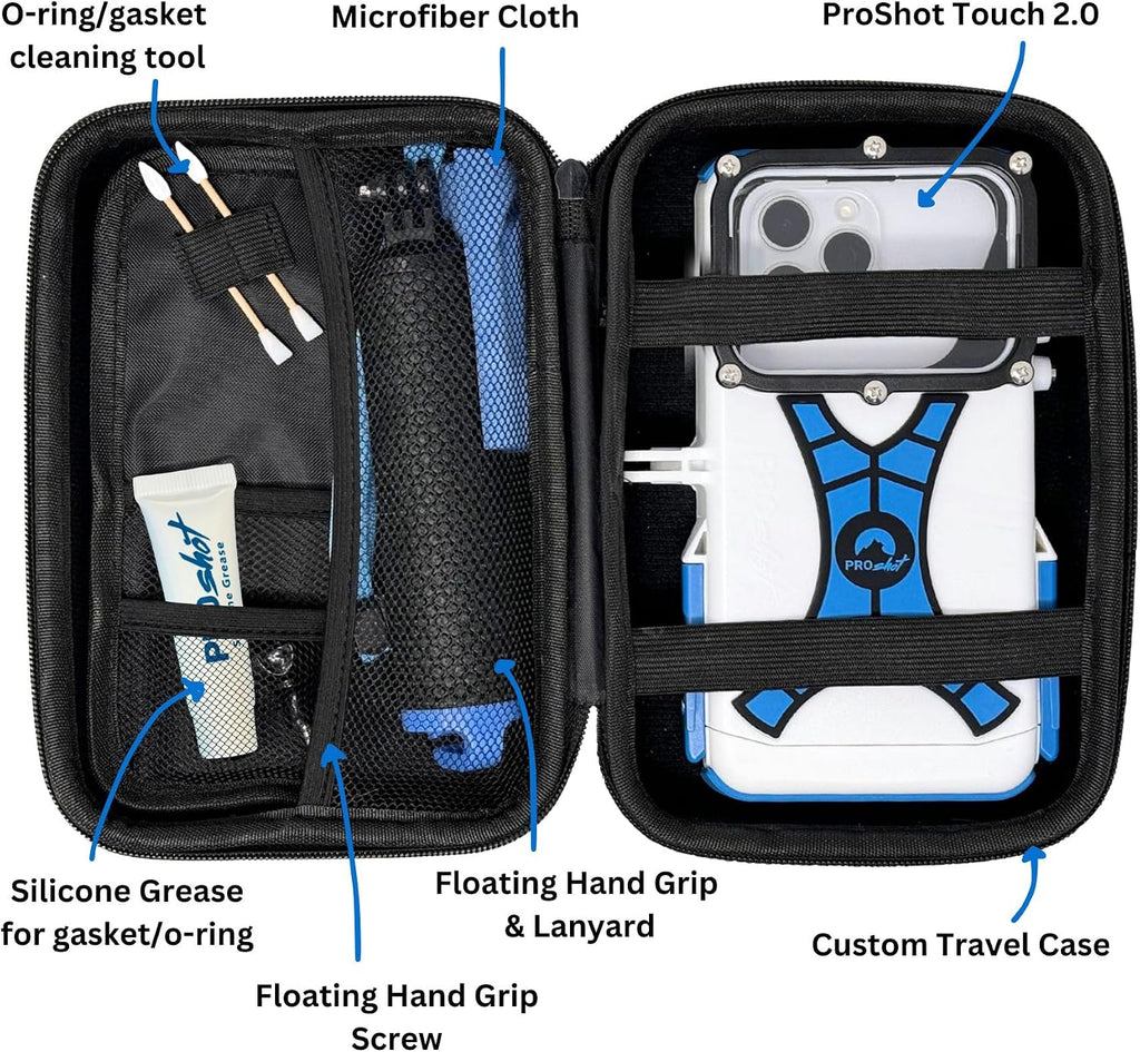 Pro Shot Touch Case 2.0 – Waterproof iPhone Housing, Rated to 50 ft, Compatible with All iPhones, Ideal for Snorkeling, Shallow Diving, and Water Sports. (Fits All iPhones Including 17 Pro & Pro Max)