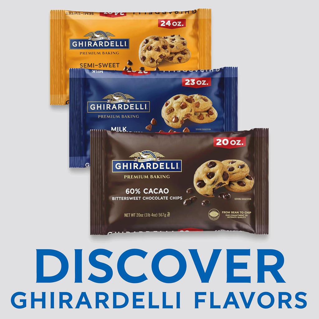 GHIRARDELLI 60% Cacao Bittersweet Chocolate Premium Baking Chips, 20 OZ Bag (10 Count)