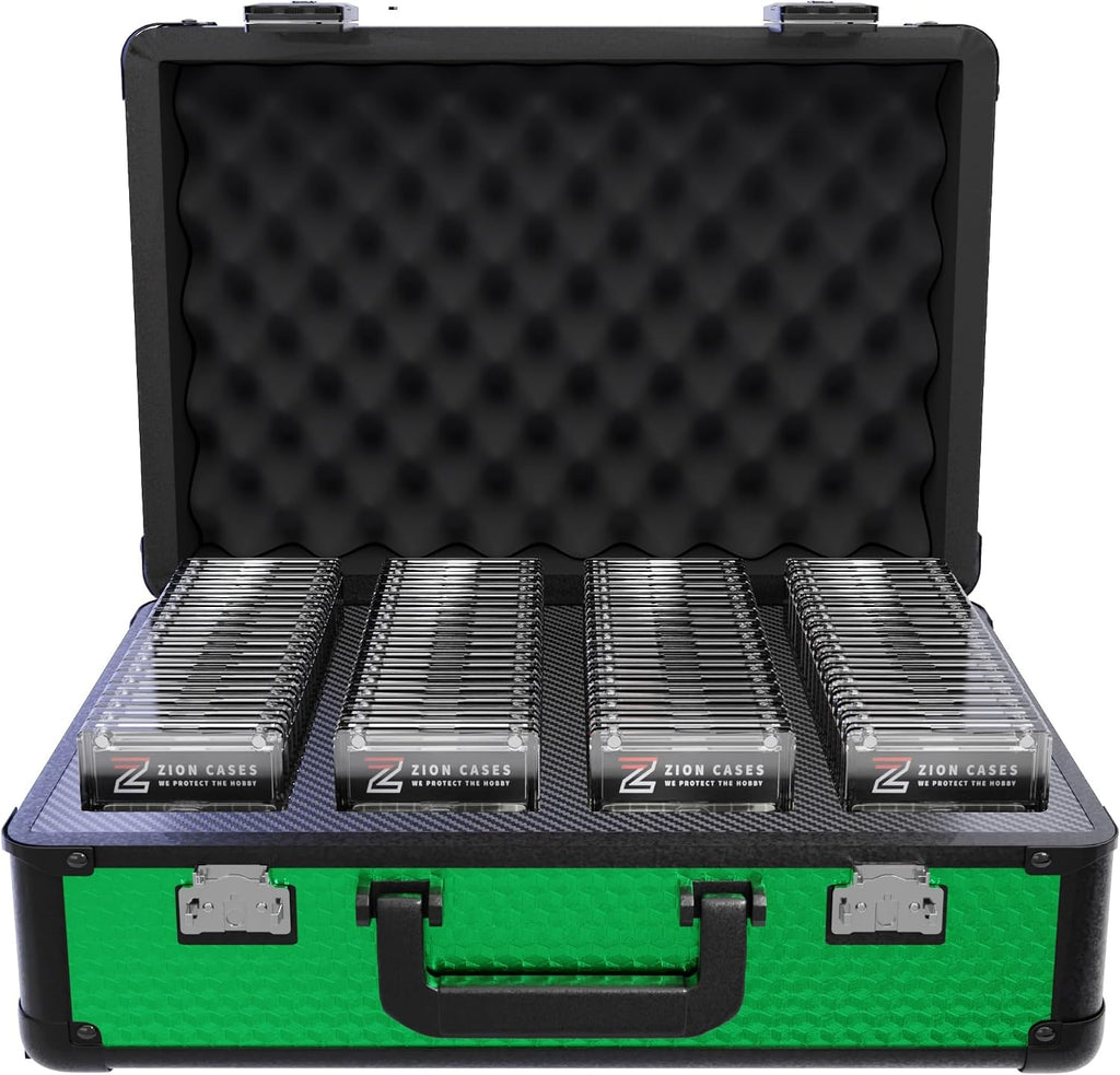 Zion Cases Slab Case XL Graded Card Case; The Original Slab Case for Graded Cards; Fits PSA, BGS, HGA, and CSG Graded Trading Card Slabs; Ideal Travel Storage Solution; (Cubed Green)
