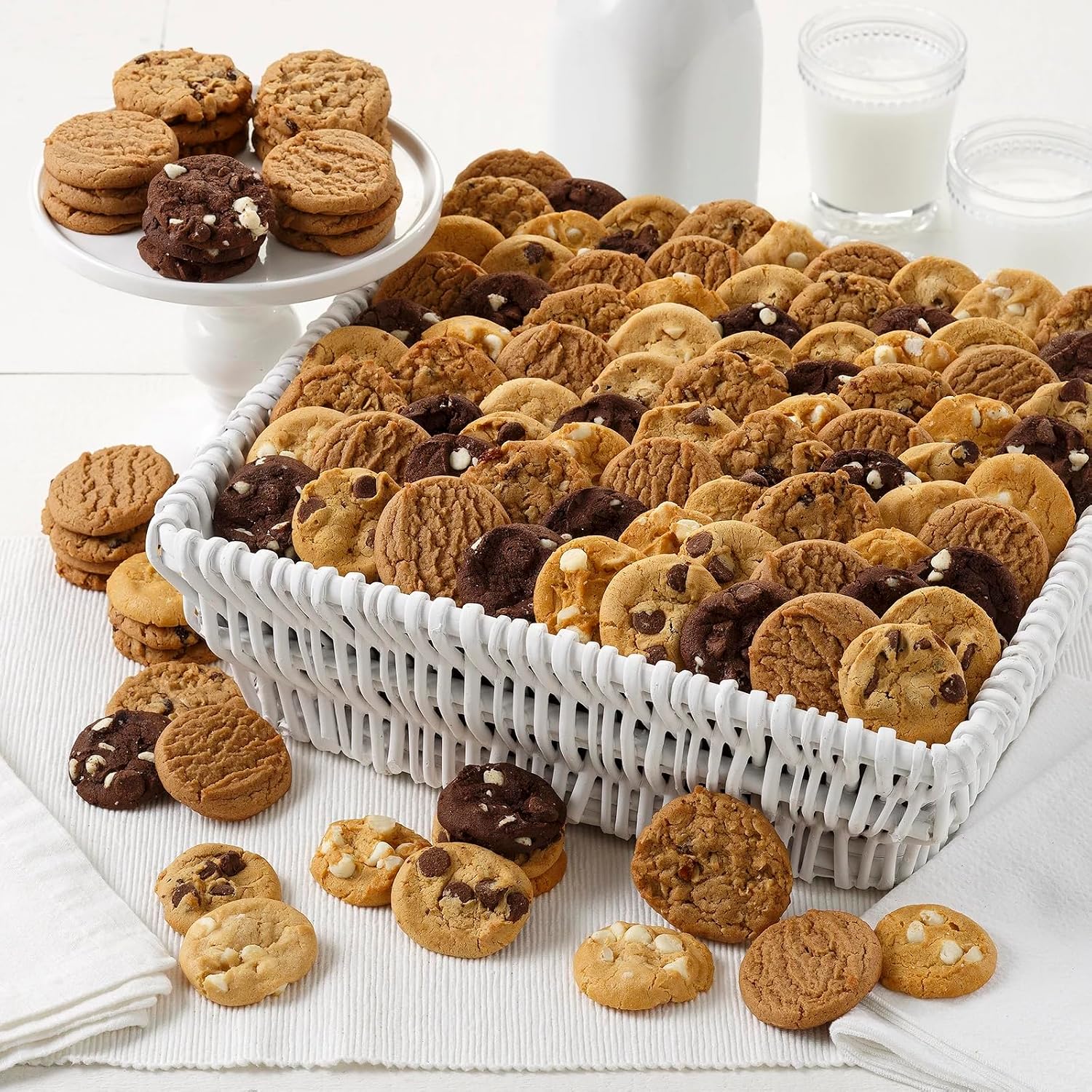 Mrs. Fields 126 Nibblers Bite-Sized Cookies Basket | Assorted with 3 Classic Cookie Flavors