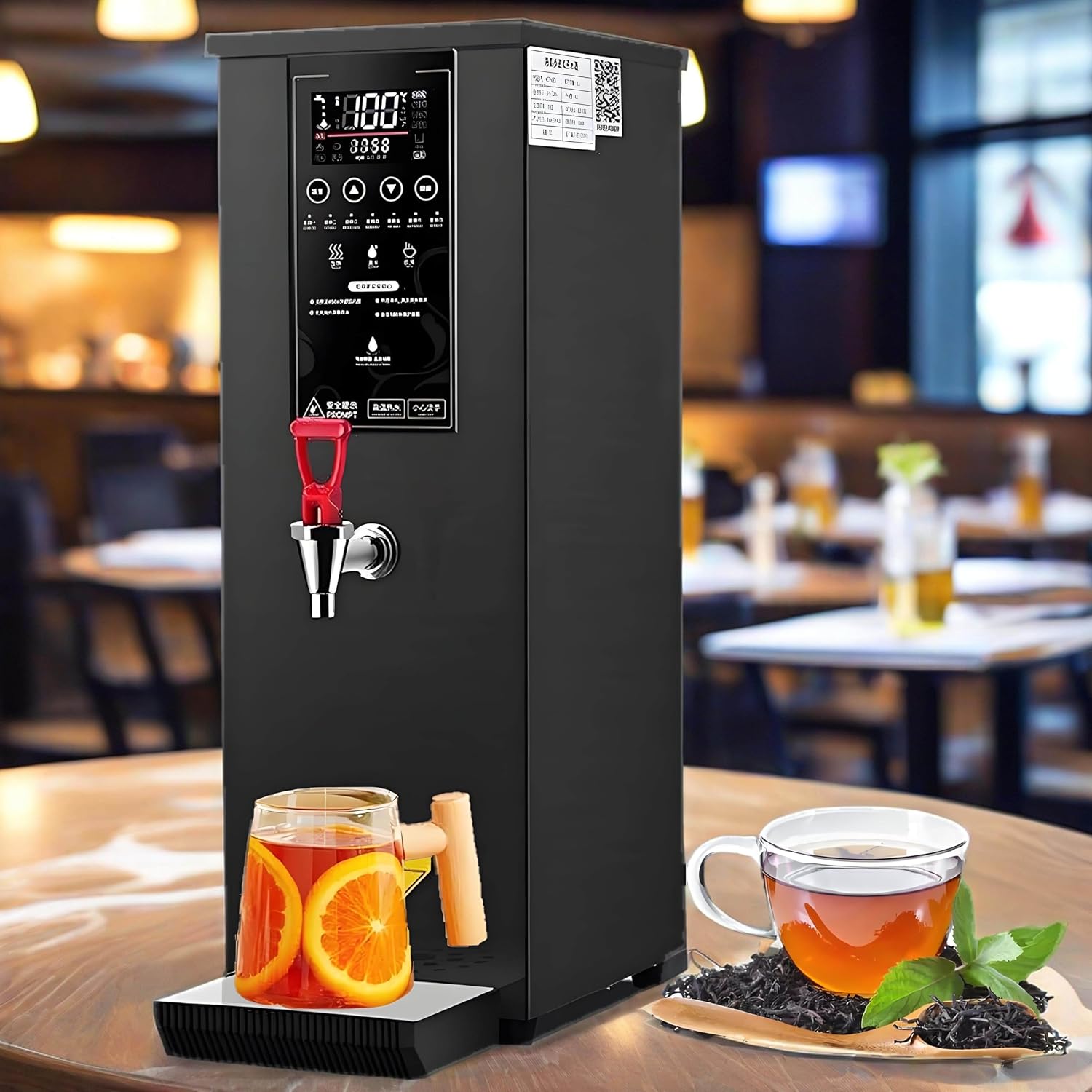 60 L/H Automatic Boiling Water Machine,LCD Touch Control,Commercial Hot Water Dispenser Boiler,60°C to 100°C Adjusted,Black