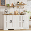 Sideboard Buffet Cabinet, Modern Farmhouse Kitchen Storage Cabinet, 63' Modular Accent Cabinet Coffee Station Bar Media Console Table Credenza for Kitchen Dining Room, Living Room Entryway Hallway