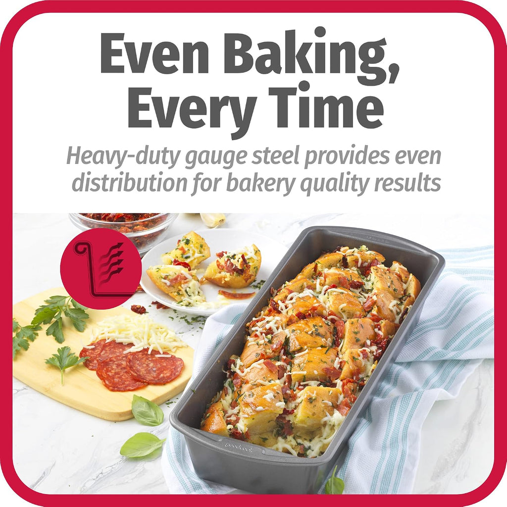 GoodCook Nonstick Loaf Pan Extra-Large Heavy-Duty Steel Bakeware with Easy-Clean Non-Stick Coating,Oven & Dishwasher Safe Pan for Meatloaf Breads Cakes Lasagnas Casseroles,13x5-Inch,Gray,(Pack of 12)