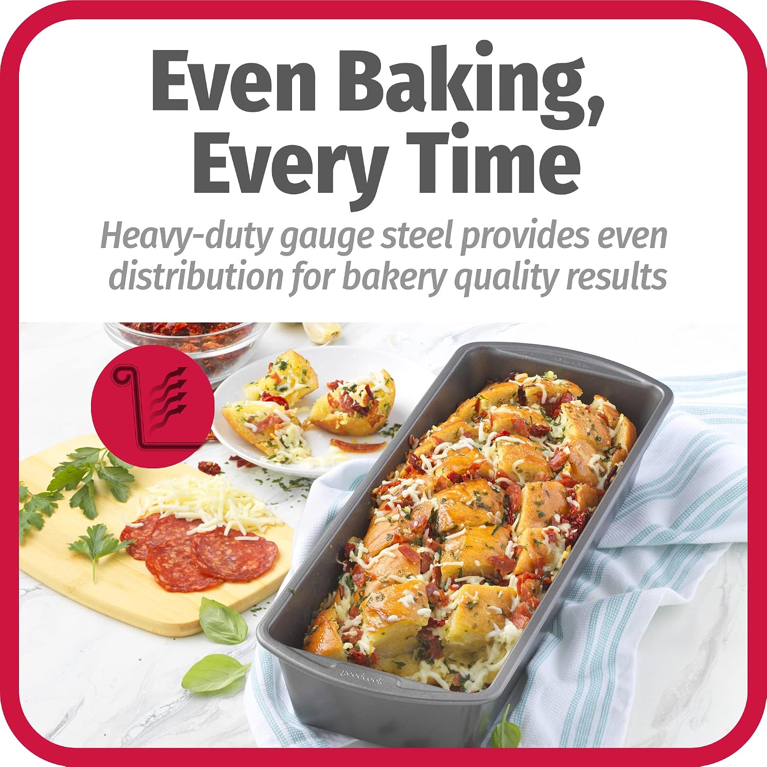 GoodCook Nonstick Loaf Pan Extra-Large Heavy-Duty Steel Bakeware with Easy-Clean Non-Stick Coating,Oven & Dishwasher Safe Pan for Meatloaf Breads Cakes Lasagnas Casseroles,13x5-Inch,Gray,(Pack of 12)