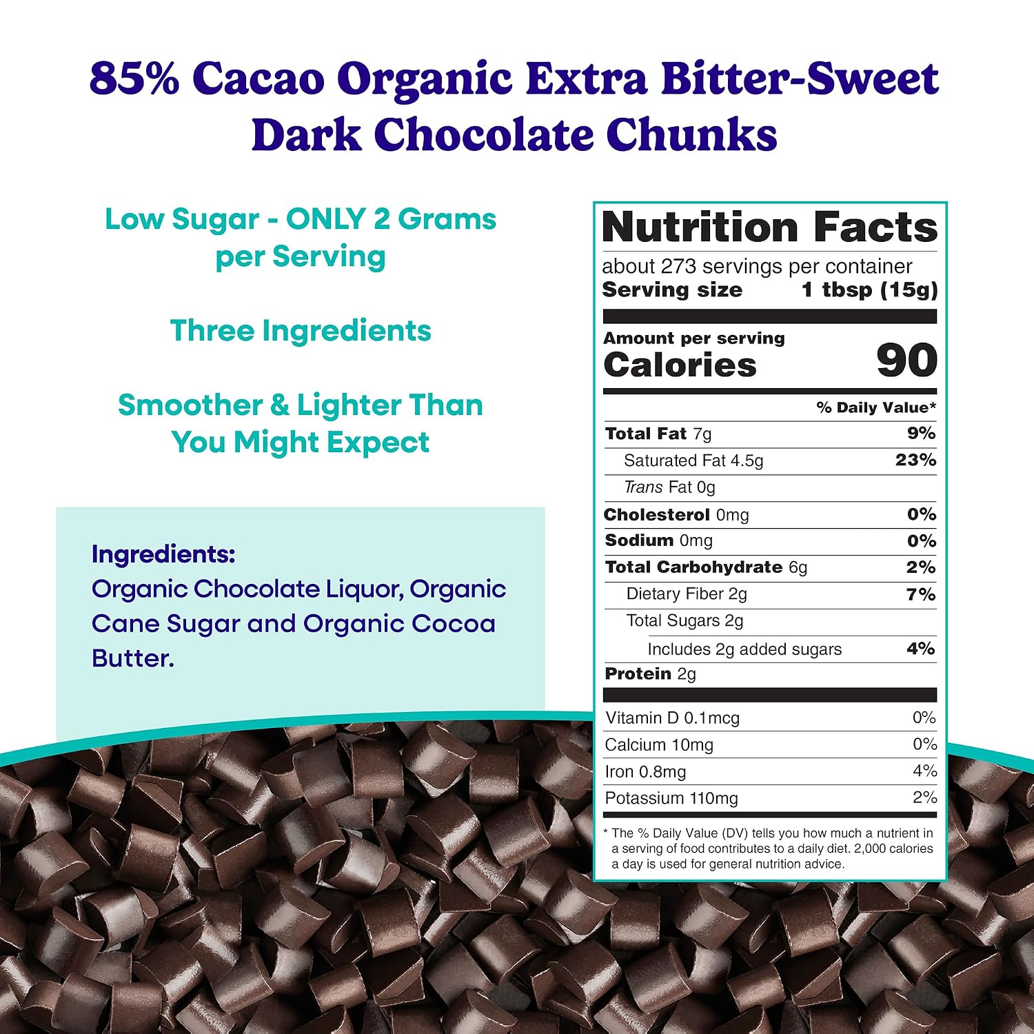 Pascha Organic Extra Dark Chocolate Chunks - 85% Cacao Bittersweet - Vegan, Keto-Friendly Baking Chunks - Rainforest Alliance Certified - No Dairy, Soy, Gluten or Nuts (10 lbs)