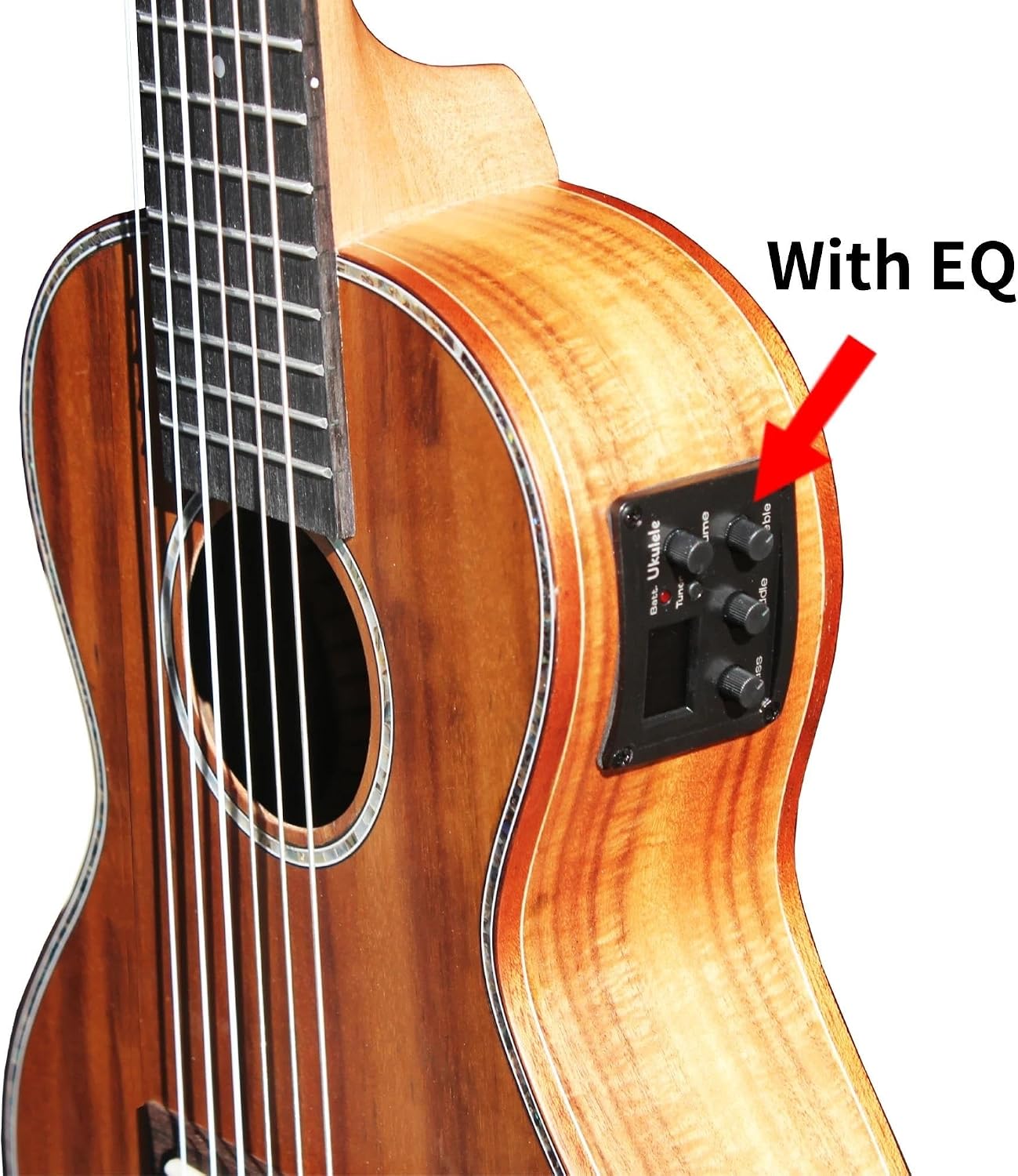 Adult Ukulele Left Handed 28' Acoustic 6 String Electric Ukulele Small Travel Guitar Acacia Satin Finish