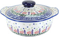 Blue Rose Polish Pottery Roses Are Red Round Covered Baker