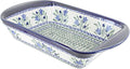 Blue Rose Polish Pottery - Blue Tulip Large Rectangular Baker with Handles - 11.5' x 9.25' - Unique, Dishwasher Safe, & Durable Bakeware