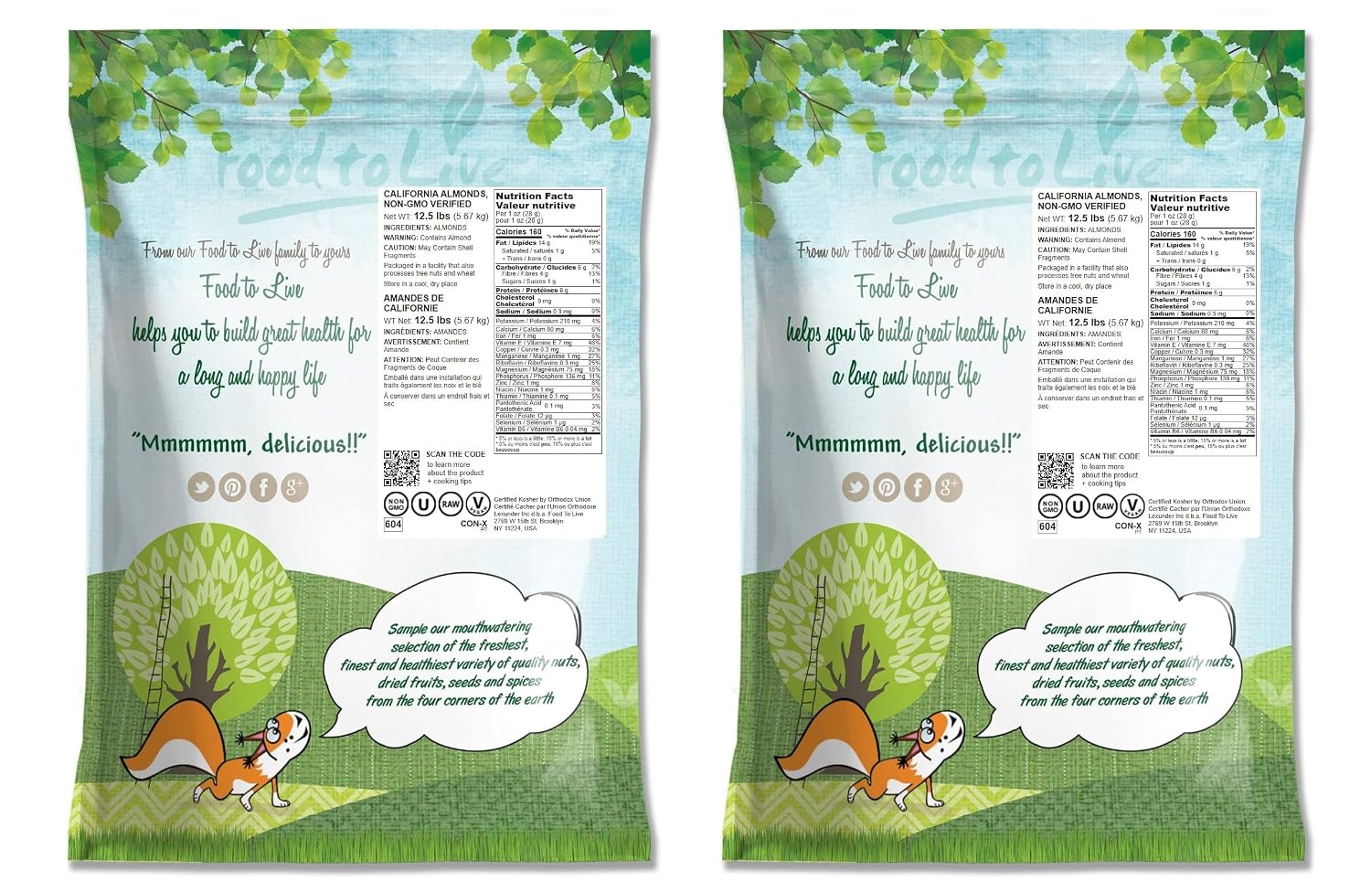 Food to Live California Almonds, 25 Pounds – Supreme, Whole, Raw, Unsalted, Unroasted Nuts, Natural