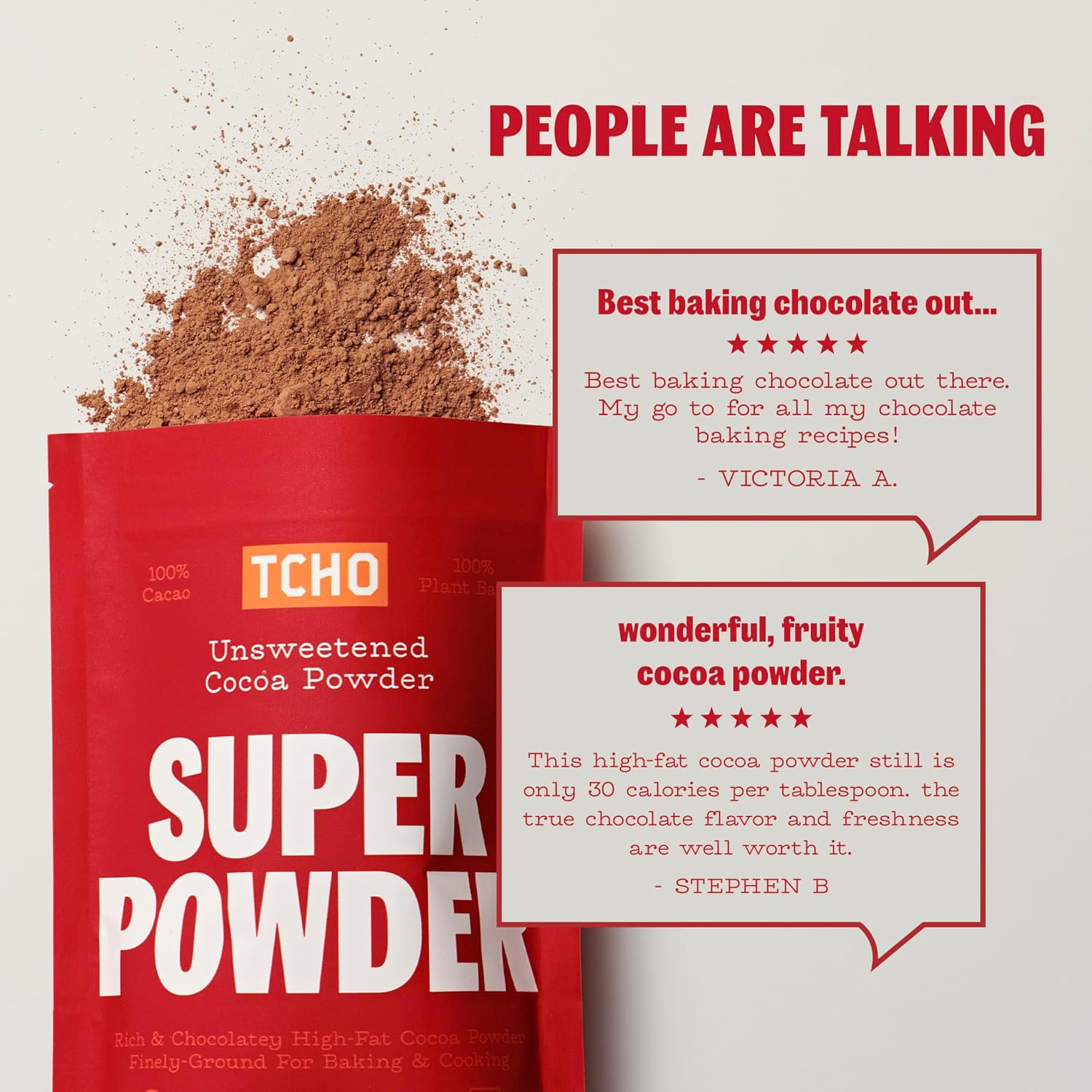 TCHO Cocoa Powder unsweetened (3 Pack) 100% Plant Based, Organic Cocoa Powder, Vegan, Kosher, Non-GMO, Non-Dairy, Unsweetened Cocoa | 6.7oz each - 3 Pack