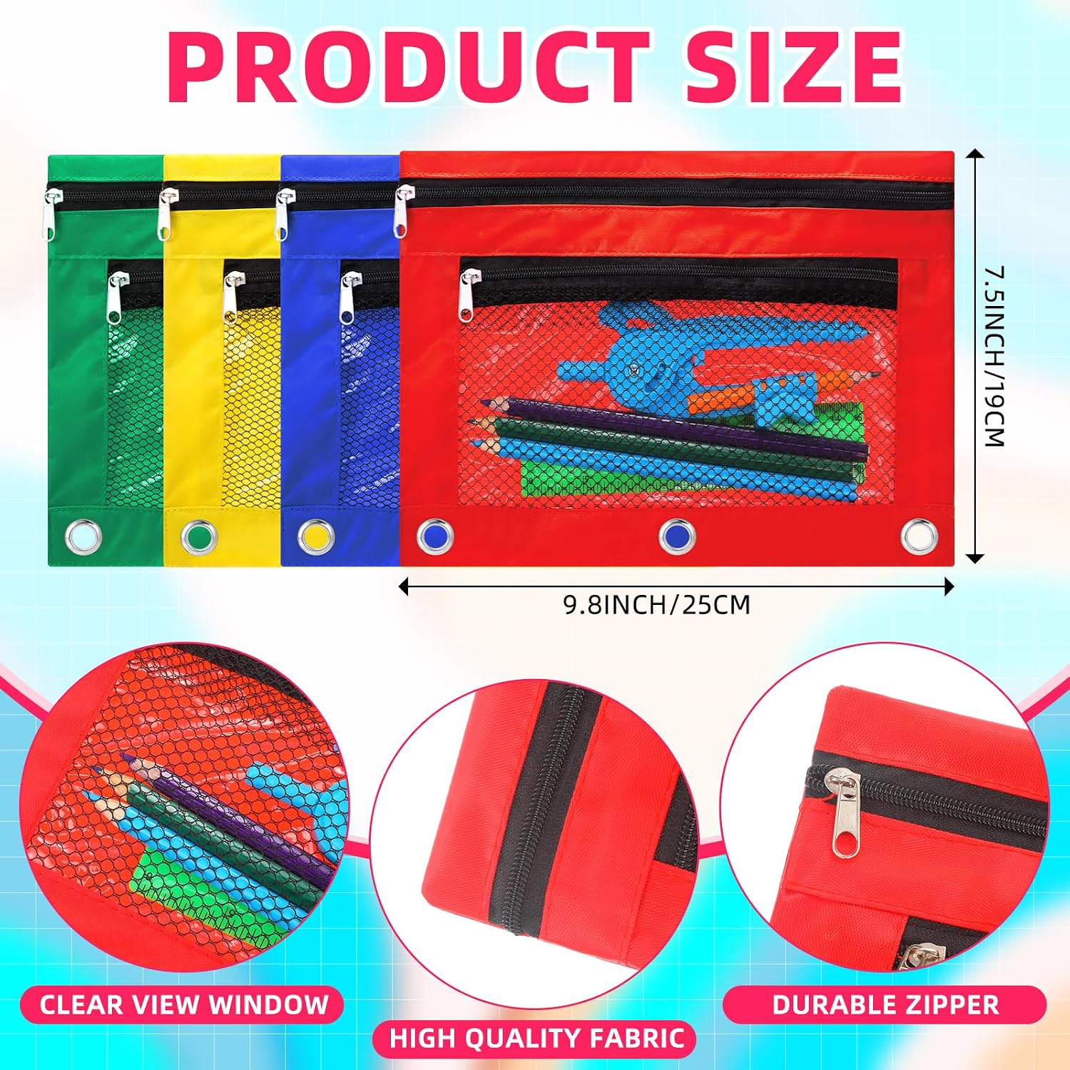 Sweetude 24 Sets 16'' Backpacks Bulk 24 Water Bottle Pencil Pouch School Backpack Set Classic Bookbags for Classroom Supplies(Four Colors,Letter Print)