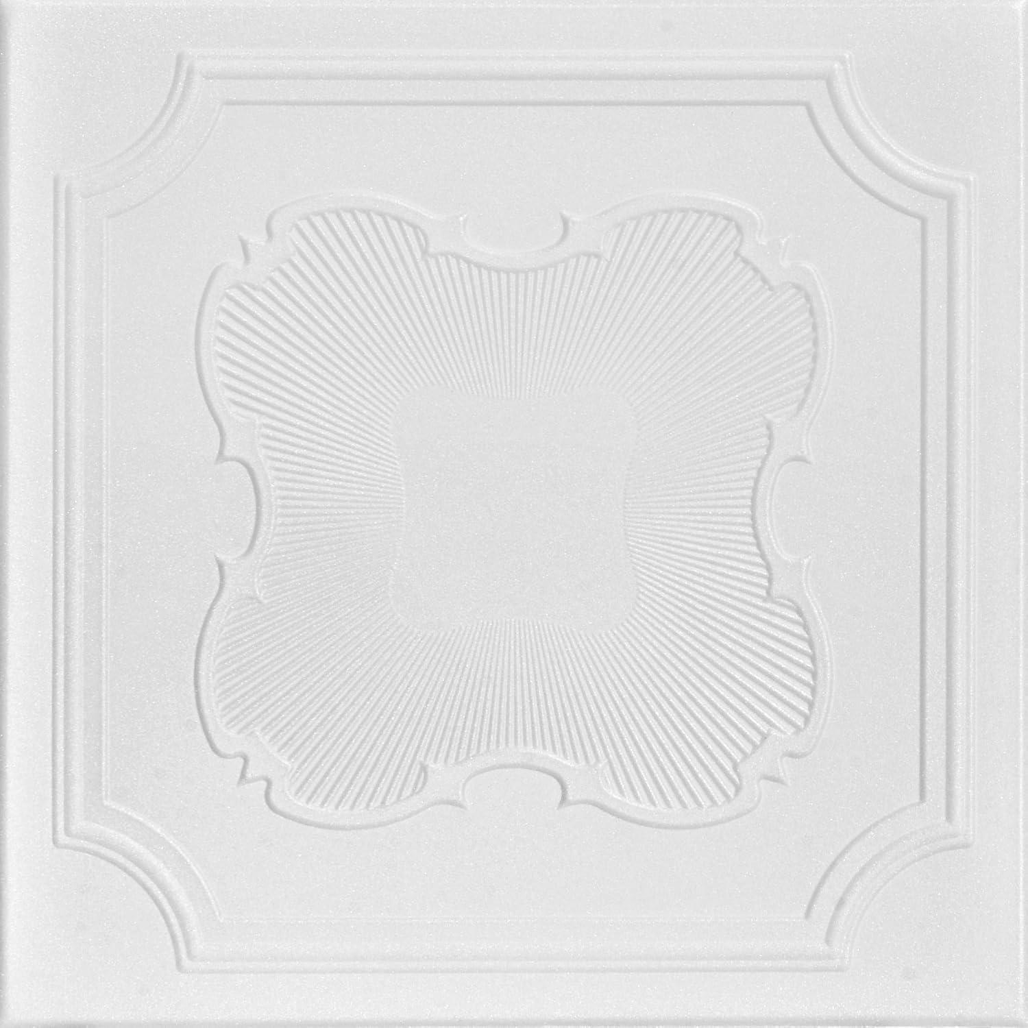À LA MAISON CEILINGS R74 Coronado Foam Glue-Up Ceiling Tile (384 Sq. Ft./Case) Pack of 144 Plain White