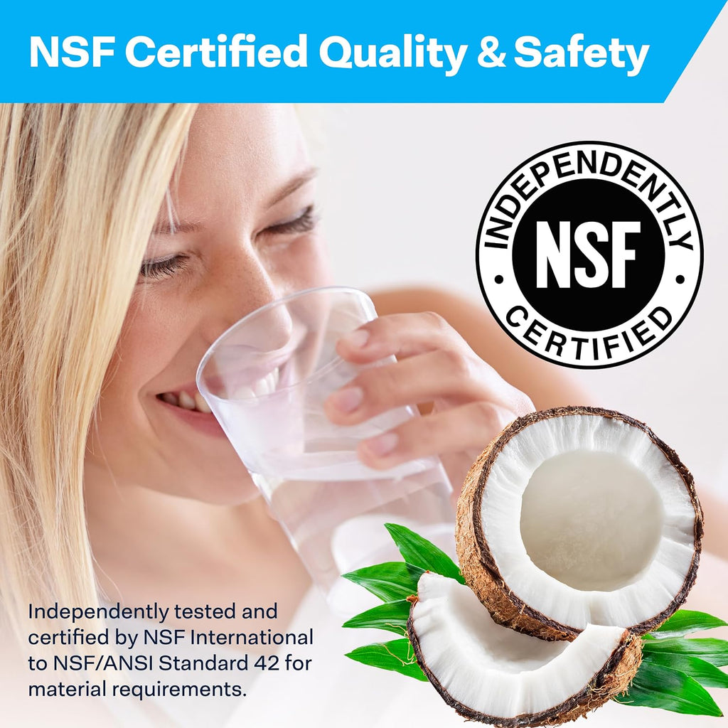 SpiroPure SP-CBR2-BB 10x4.5 0.5 Micron NSF Certified Coconut Shell Carbon Block Water Filter Cartridge CBC-BB 155170-43 SMCB-4510 (Case of 6)