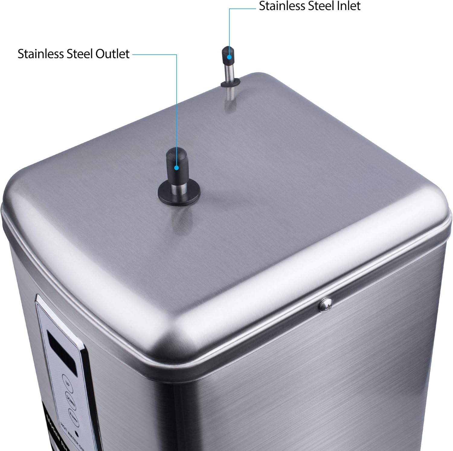 Ready Hot 41-RH-300-F560-BN Instant Hot Water Dispenser System, 2.5 Quarts, Digital Display Dual Lever Hot and Cold Water Faucet Brushed Nickel