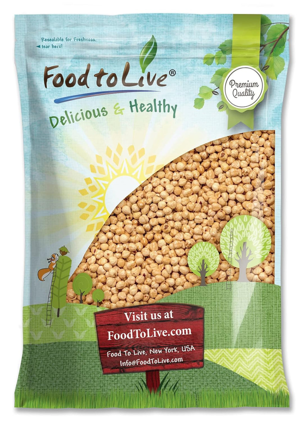 Food to Live - Dry Roasted Blanched Hazelnuts, 8 Pounds – Unsalted, Oven Roasted Whole Filberts, No Oil Added, No Skin, Vegan, Kosher, Bulk. Great for Homemade Desserts