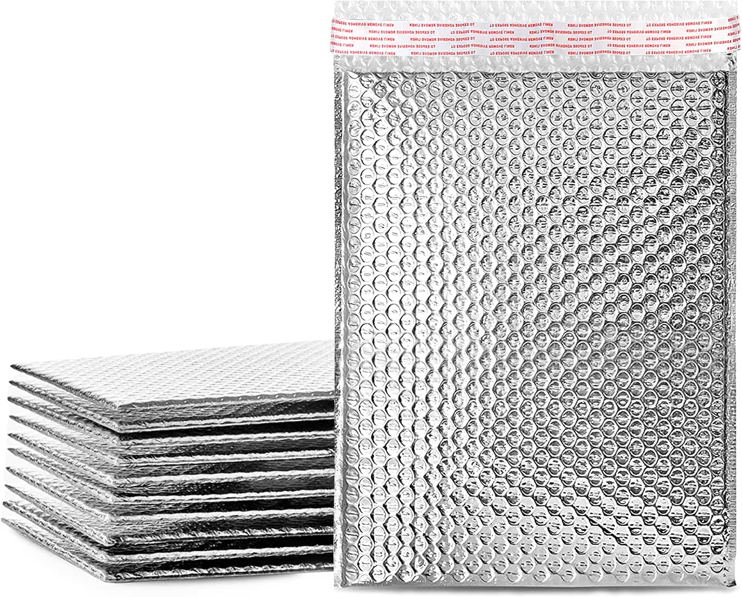 8NET 10x10.5' Cool Shield Thermal Bubble Mailers, Case of 150 Foil Matte Glamour Mail Envelopes, Self Sealing Adhesive Water Tear and Puncture Resistant Cool Shipping package