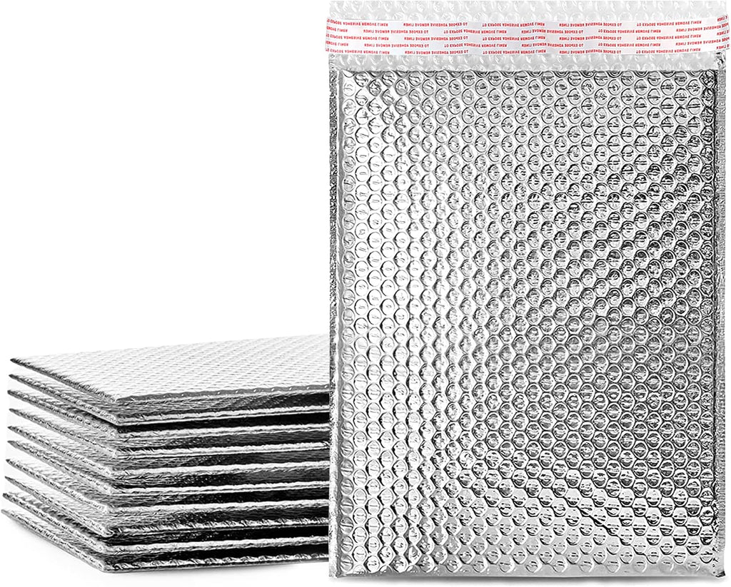 8NET 18x22' Cool Shield Thermal Bubble Mailers, Case of 75 Foil Matte Glamour Mail Envelopes, Self Sealing Adhesive Water Tear and Puncture Resistant Cool Shipping package