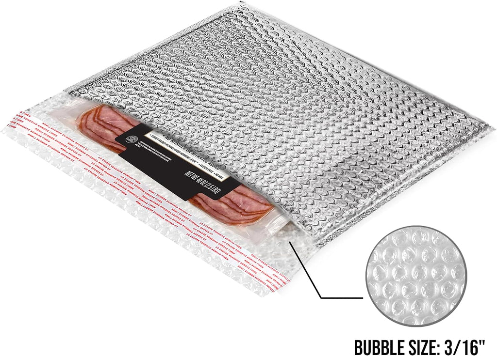 8NET 12.75x10.5' Cool Shield Thermal Bubble Mailers, Case of 150 Foil Matte Glamour Mail Envelopes, Self Sealing Adhesive Water Tear and Puncture Resistant Cool Shipping package