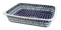 Blue Rose Polish Pottery - Blue Violet Large Rectangular Baker - 14' x 11.25' - Unique, Dishwasher Safe, & Durable Bakeware