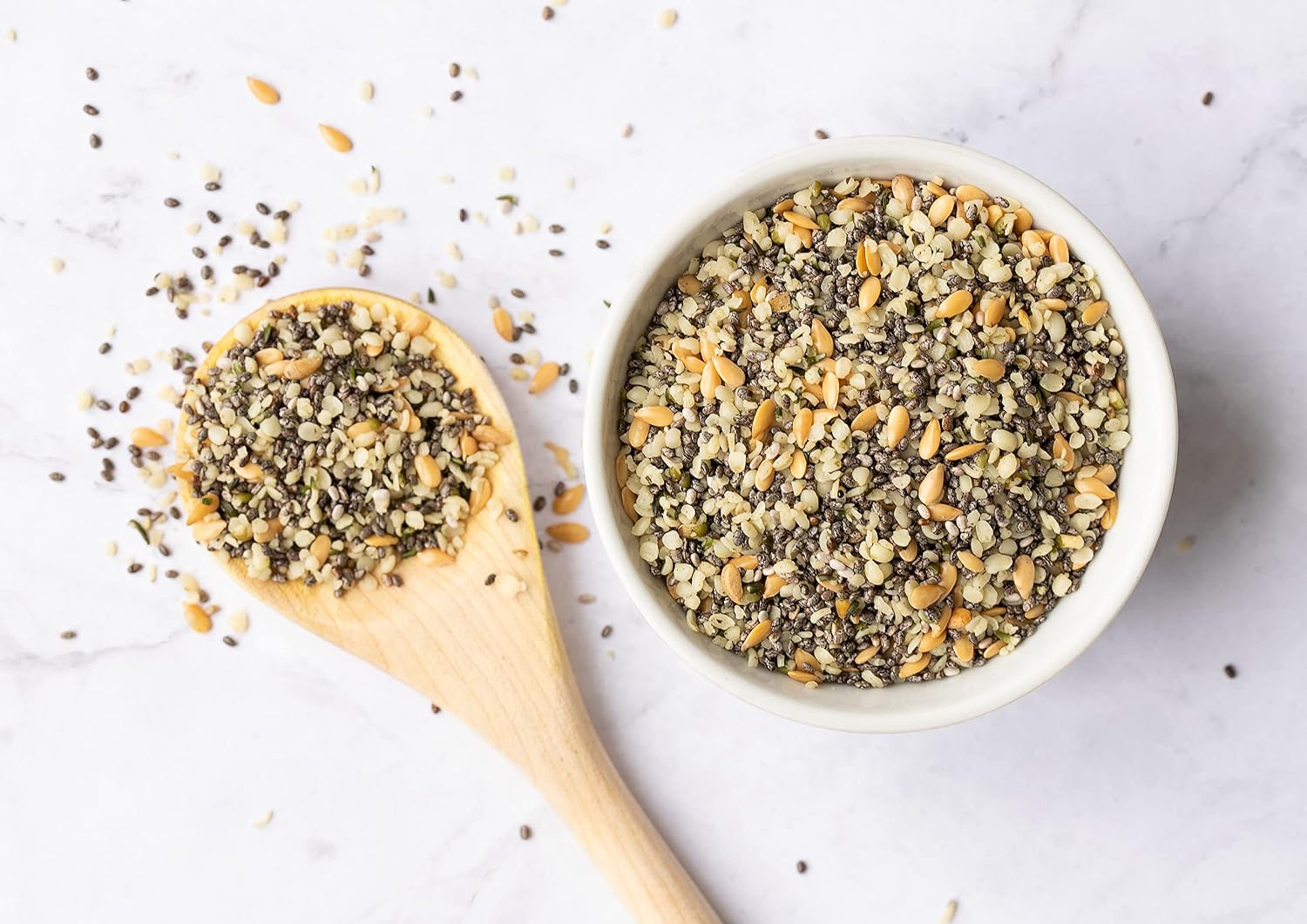 Food to Live Organic Chia, Flax, and Hemp Seeds Mix, 20 Pounds – A Non-GMO Blend of Hemp Hearts, Whole Black Chia and Golden Flax Seeds, Vegan, Kosher, Bulk. Great for Smoothies, Shakes and Salads