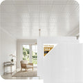 À LA MAISON CEILINGS R104 Bead Board Foam Glue-up Ceiling Tile (384 sq. ft./Case), Pack of 144, Plain White