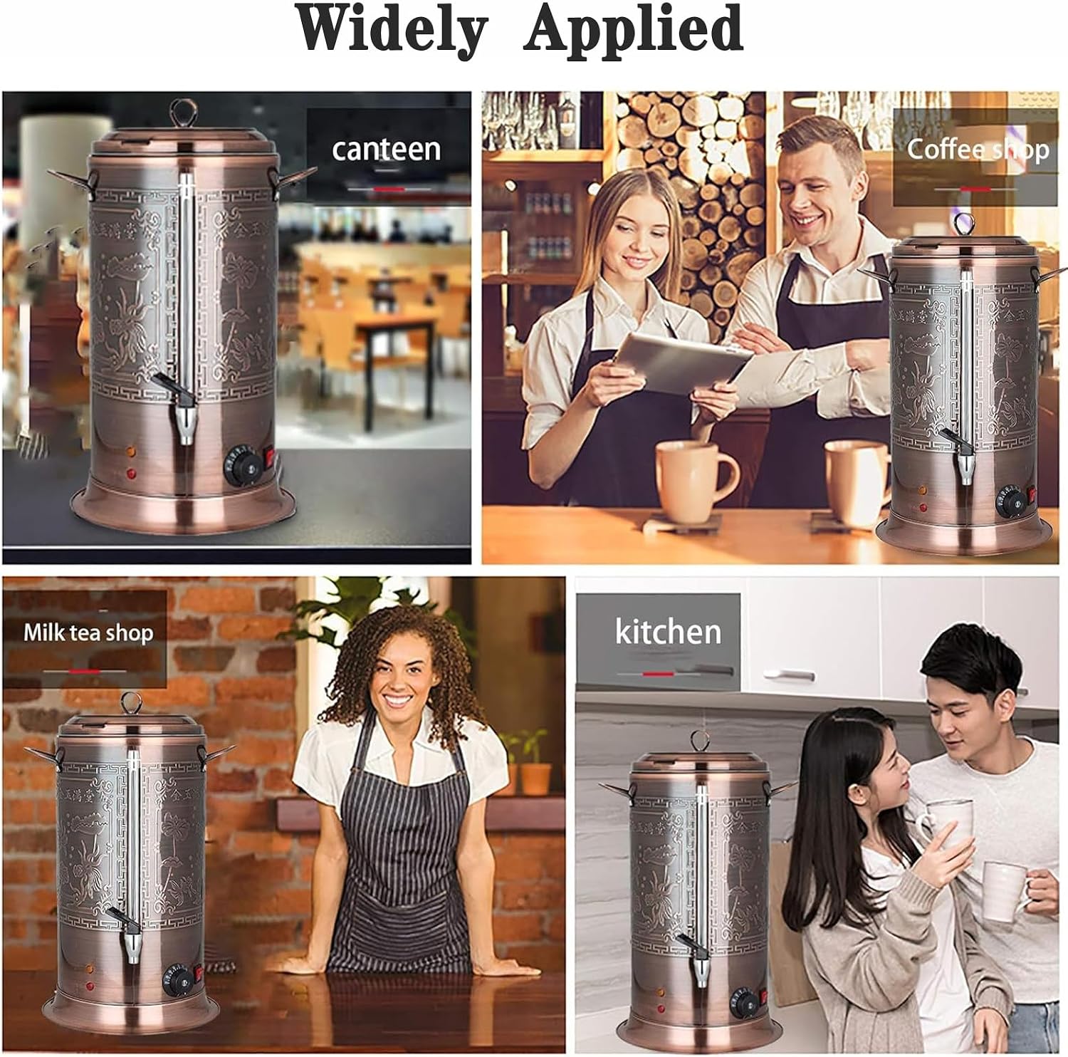 Stainless Steel Insulated Drink Dispenser Hot Water Dispenser - Perfect for Parties, Tea, Coffee, Milk - Hot and Cold Beverage Urn with Faucet(40L)