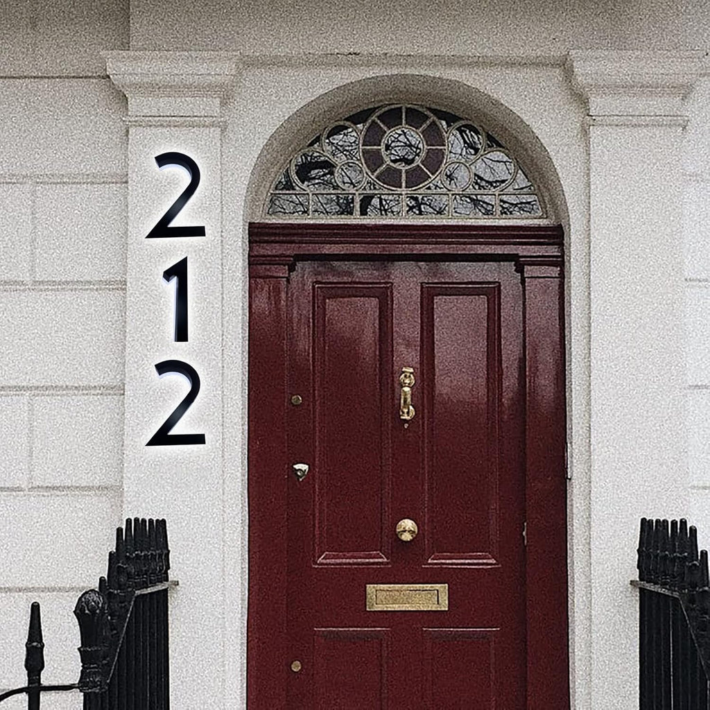 Stainless Steel Illuminated Address Signs For House 20', Backlit LED House Number, Light Up Address Numbers For Outside, Lighted House Numbers For Modern,7