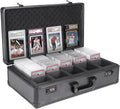 Graded Card Storage Box 5 Slots, PSA/BGS Graded Slabs-Collector Box for Trading & Sports Cards with Coded Lock, Easy to Carry(No Card)