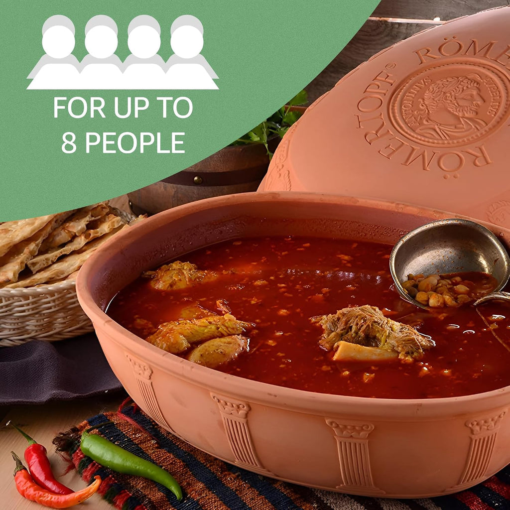 Romertopf Clay Roaster | Non-Stick Dutch Oven | Healthy Pot Cooking | Clay Baker | Versatile Cooking Vessel - 7.3 Quarts (7 Liters) For Up To 8 People