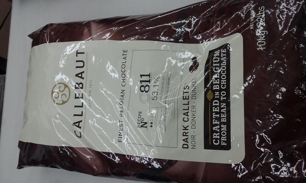 Callebaut Belgian Dark Chocolate Baking Callets (Chips) - 52.3 % 1 Bag, 22 Lbs,, 22 Lb ()