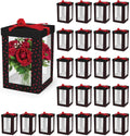 Kristie Gift Box - 24 Pack, Flower Boxes for Arrangements, No Assembly Tools Needed, Clear Gift Box For Flowers & Party Favors, Perfect for Any Birthday, Anniversary, Valentine's Day