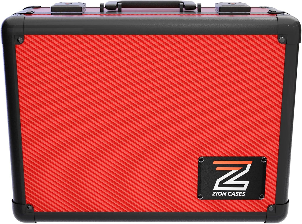 Zion Cases Slab Case XL Graded Card Case; The Original Slab Case for Graded Cards; Fits PSA, BGS, HGA, and CSG Graded Trading Card Slabs; Ideal Travel Storage Solution; (Carbon Fiber Red)