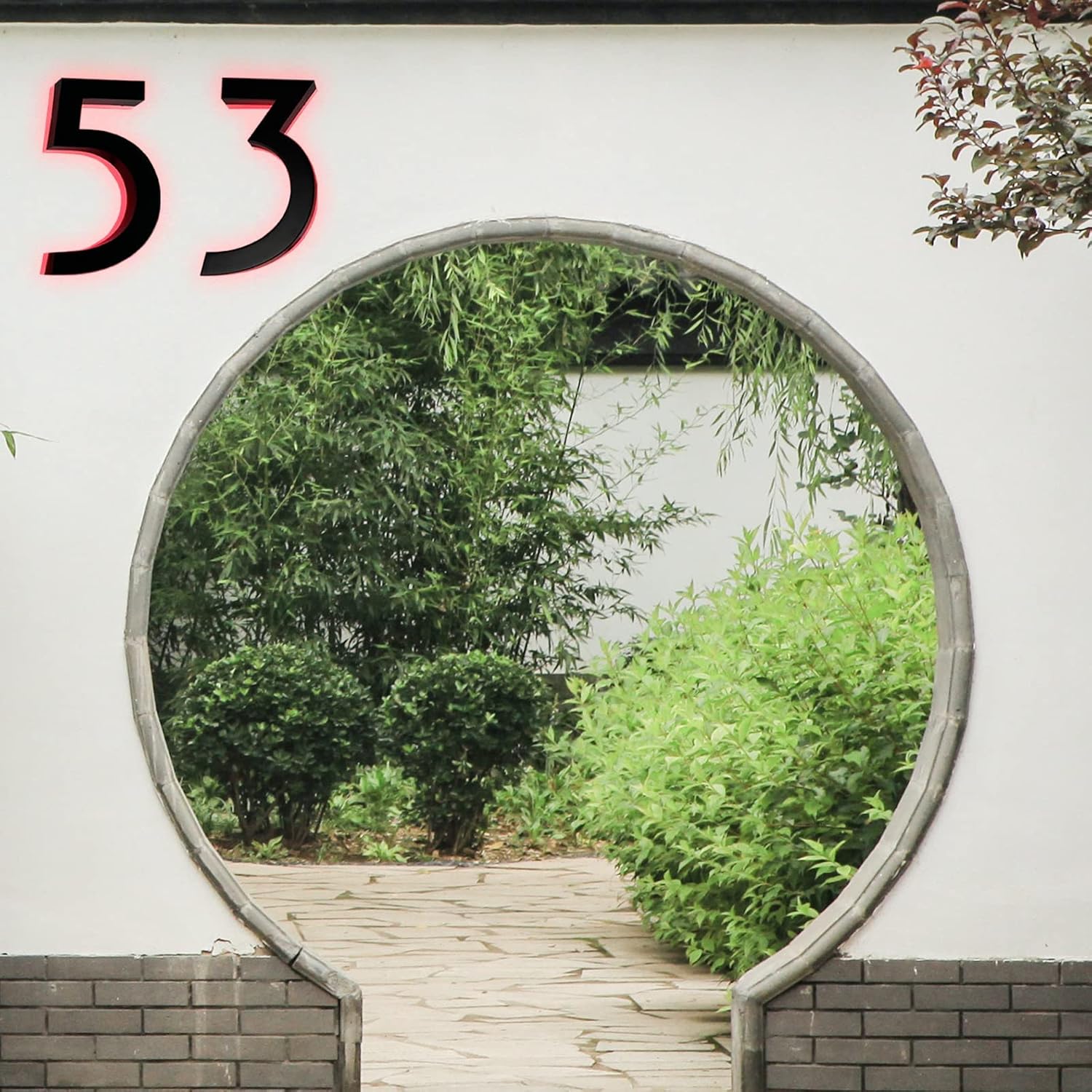 16' Backlit 3D Floating Stainless Steel LED Address Number, Modern Up-Scale Look Large House Number, LED Lighted Address Number, House Numbers Light Up,0