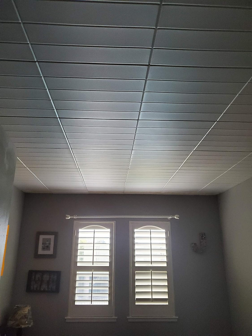 À LA MAISON CEILINGS R104 Bead Board Foam Glue-up Ceiling Tile (128 sq. ft./Case), Pack of 48, Plain White