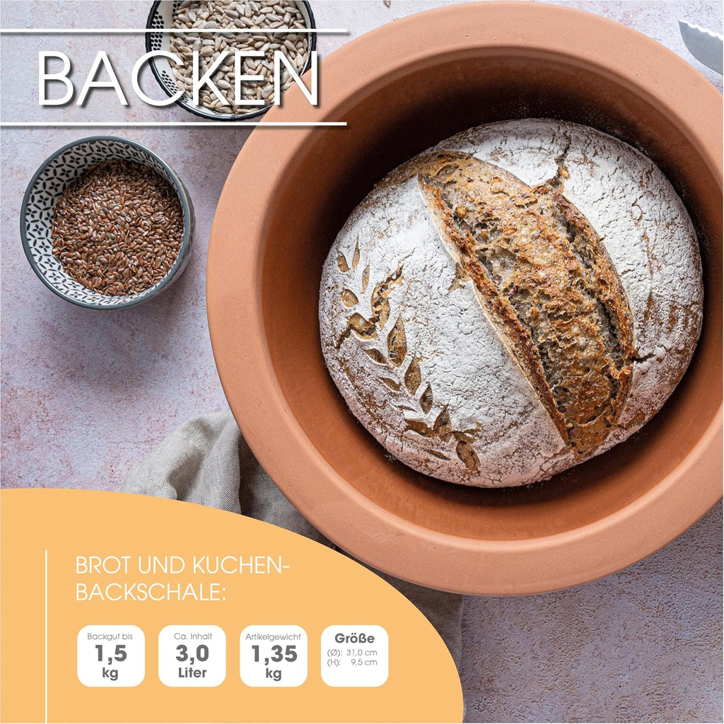 Römertopf Ceramic loaf pan Approximately 3 litres for 1000g Bread loaf.