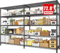 REIBII 72.8' W Storage Shelves Load 1600LBS, 5 Tier Metal Shelving Unit Garage Shelving for Adjustable Storage Rack Heavy Duty Metal Shelves for Basement Pantry Kitchen, 17.7' D x 72.8' W x 70.9' H