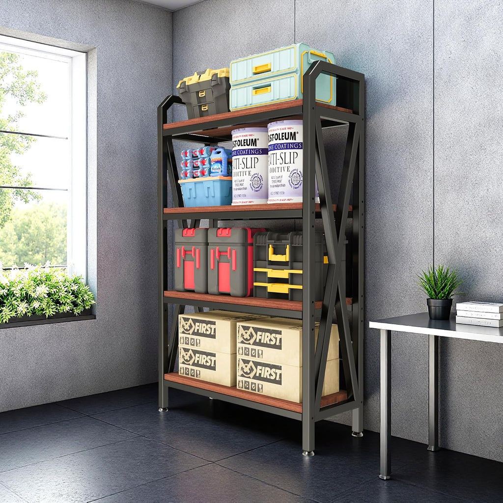 4-Tier Kitchen Bakers Rack, Tall Baker's Rack with Storage, Microwave Stand with Storage, with Adjustable Kitchens Shelves, Estantes para Cocina for Living Room, Garage, Kitchen, Balcony