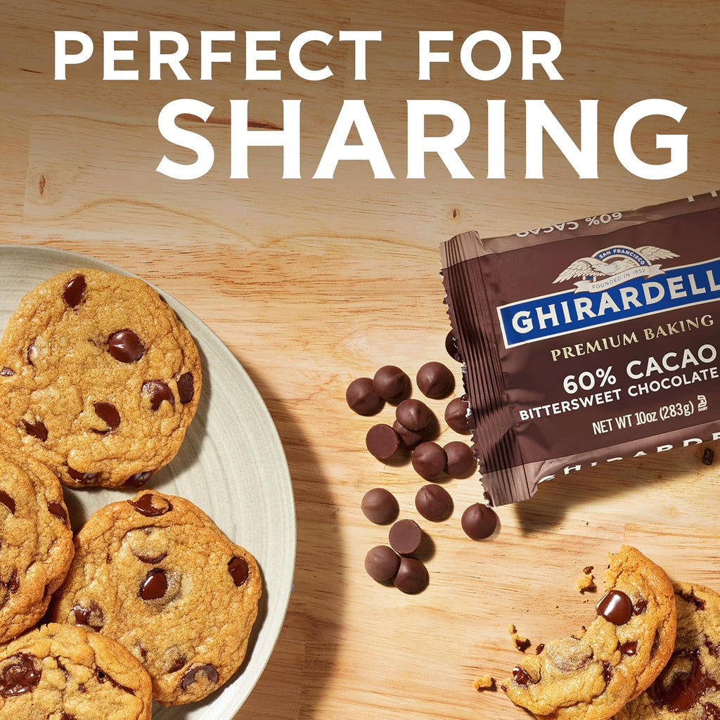 GHIRARDELLI 60% Cacao Bittersweet Chocolate Premium Baking Chips, 20 OZ Bag (10 Count)